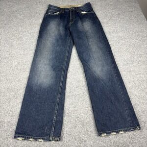 Plugg Jeans Women's 18 Y2K Dark Wash Relaxed Fit Distressed Skater Streetwear‎
